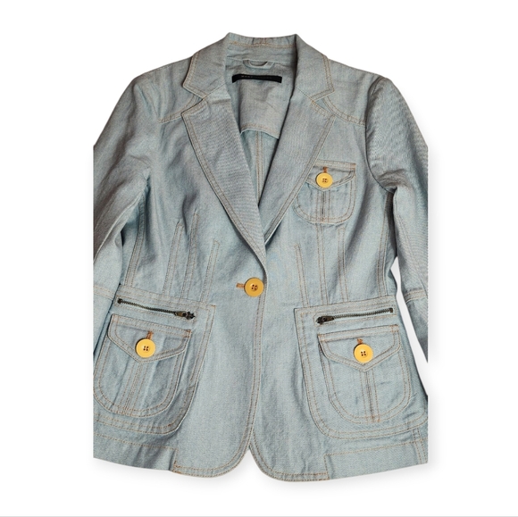 Marc Jacobs Women’s Denim Blue Blazer Jacket - Picture 8 of 11